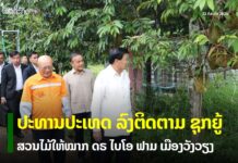 ປະທານປະເທດ ຊຸກຍູ້ສວນ“ດຣ ໄບໂອ ຟາມ” ພັດທະນາກະສິກຳຄຸນນະພາບ ພ້ອມຍົກລະດັບສູ່ແຫຼ່ງທ່ອງທ່ຽວສຸຂະພາບ